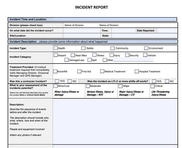  Apartment Incident Report for Large Space
