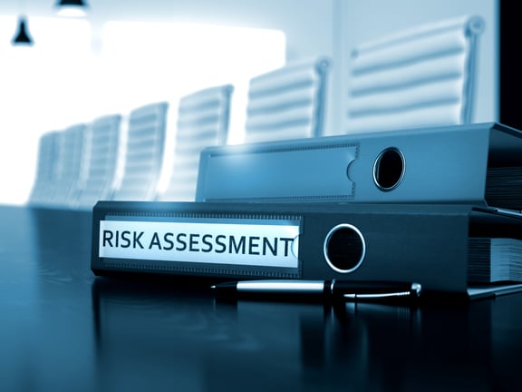 Risk Assessment. Business Concept on Blurred Background. Office Folder with Inscription Risk Assessment on Working Desktop. Risk Assessment - Concept. 3D.-2